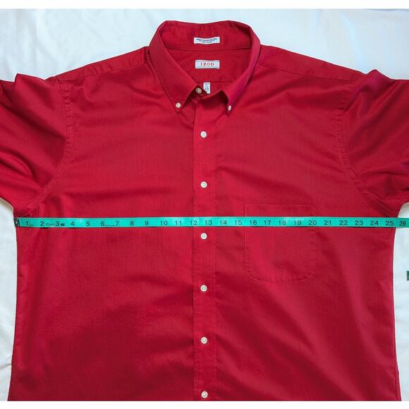 Izod Men's Big&Tall Red Long Sleeve Dress Shirt. Neck Size 17.5 . NWOT - Picture 5 of 10